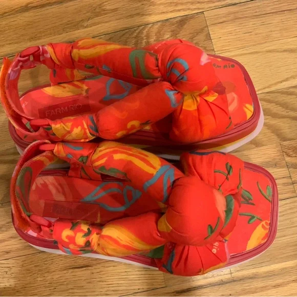 FARM Rio Red Floral Platform Sandals - Picture 3 of 12